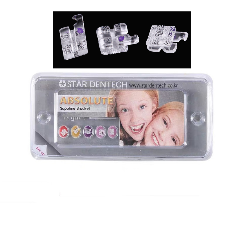 dental brace orthodontic sapphire brackets dental monocrystal bracket high-quality made in Korea with excellent adhesion