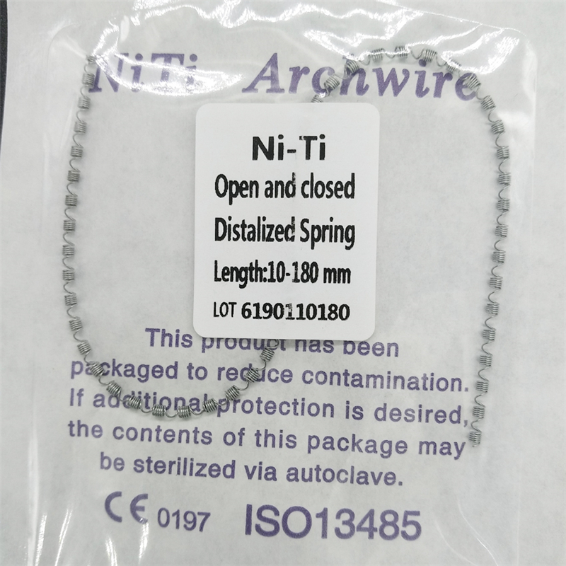 Dental Orthodontic Niti Archwire Open and Closed Distalized Springs 010 Size 180mm