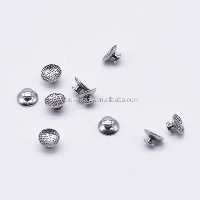 Dental Orthodontic lingual buttons bondable round base with 80 gauge mesh dental lingual buttons